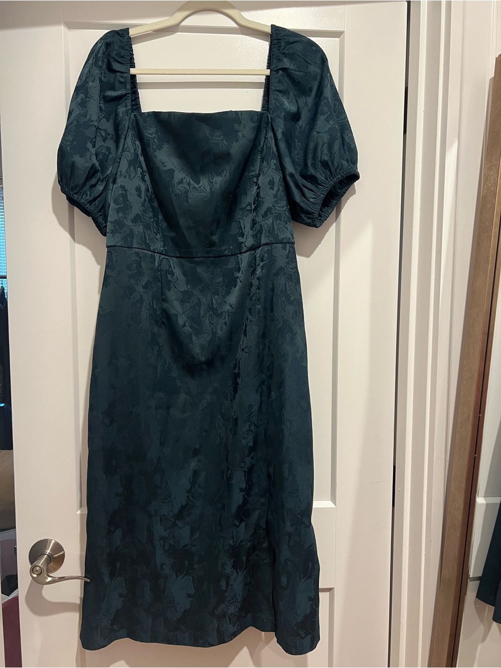 Sachin + Babi Dark Teal Puff-Sleeve Midi Dress